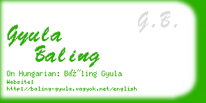 gyula baling business card